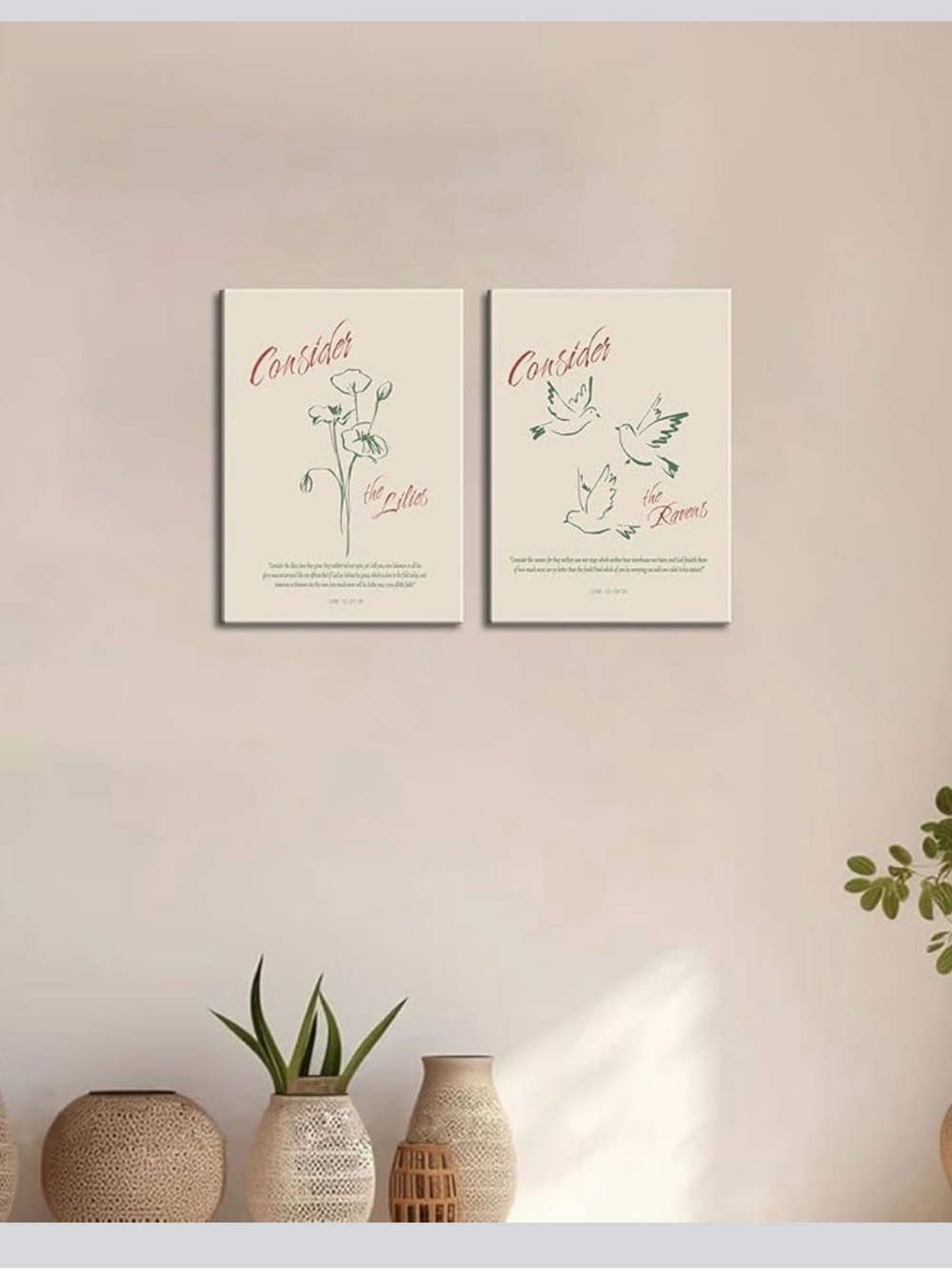 2 pcs bible verse canvas wall art NWT